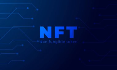 NFT Fon Dışı Token, NFT Metni, NFT Logosu, Fon Dışı Token Vector Posteri, Yeni Dijital Para Birimi, Dijital Sanat Aktarımı, Resimli Arkaplan.
