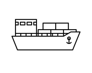 Gemi simgesi. Gezi, tur, teslimat konsepti, deniz botu. Ulaşım işareti beyaz arka planda izole edildi. Grafik tasarım, logo, web sitesi, sosyal medya, UI, mobil uygulama, EPS10.