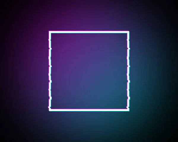 Glitched Square Frame Design Distorted Glitch Style Contexto Moderno Design —  Vetores de Stock