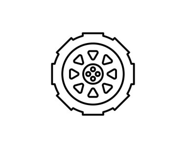 vector car tyre illustration - car tyre symbol, car wheel and tyre sign. automobile vehicle symbol.