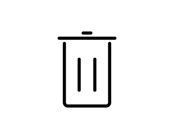 Trash Can Icon Thin Line Web Mobile Modern Minimalistic Flat — Stock Vector