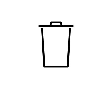 Çöp kutusu vektör simgesi ayarlandı. Çöp illüstrasyon tabela koleksiyonu. Sepet sembolü veya logo