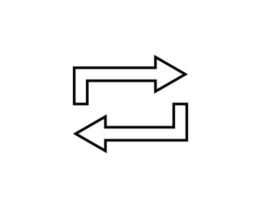 çift ters ok, simge değiştir, beyaz arkaplan üzerinde doğrusal işaret değiştir - düzenlenebilir vektör illüstrasyon eps10.