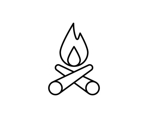 Bonfire Icon Isolated White Background Bonfire Vector Logo Flat Design — Stock Vector