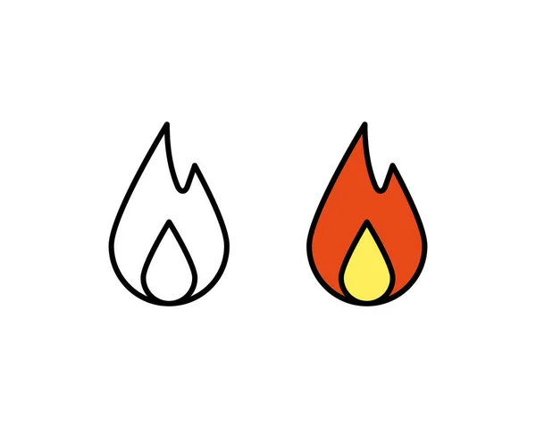 Fire Icon Trendy Platte Stijl Geïsoleerd Witte Achtergrond Voor Website — Stockvector