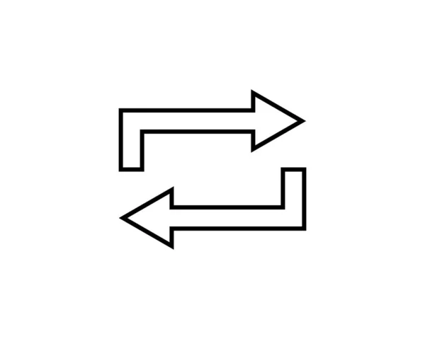 Flecha Inversa Doble Reemplazar Icono Signo Lineal Intercambio Sobre Fondo — Archivo Imágenes Vectoriales