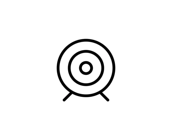 Εικονίδιο Στόχου Μάρκετινγκ Επίπεδο Στυλ Στόχος Σύμβολο Απομονώνονται Λευκό Φόντο — Διανυσματικό Αρχείο