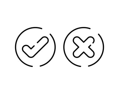 Check mark and Cross icon, symbol and vector,Can be used for web, print and mobile.