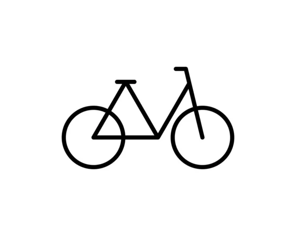 Outline Bicycle Icon Isolated White Background Line Bike Symbol Web — Stock Vector