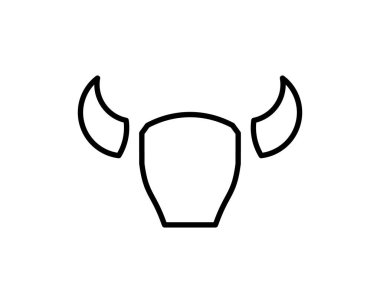 Teksas uzun boynuzlu boğası. Logo. Beyaz arka planda izole edilmiş boğa başı. Güçlü bir hayvan. Öküz kafalı. 2021 Yeni Yıl Sembolü