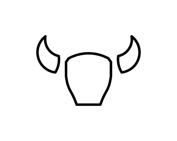 Toro Cornuto Del Texas Logo Testa Toro Isolata Sfondo Bianco — Vettoriale Stock