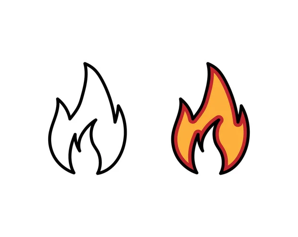 Fire Icon Trendy Flat Style Isolated White Background Your Web — Stock Vector