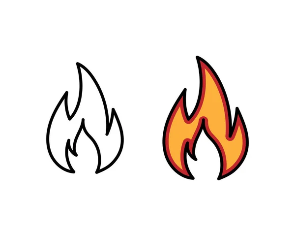 Fire Icon Trendy Flat Style Isolated White Background Your Web — Stock Vector