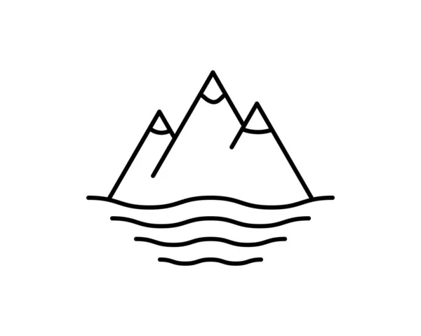 Mountain Volcano Summit Peak Icon Vector Logo Template Illustration Design — Stockový vektor