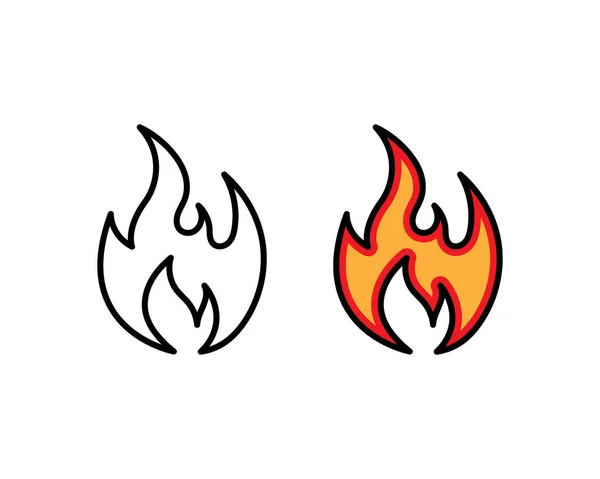 Fire Icon Trendy Flat Style Isolated White Background Your Web — Stock Vector