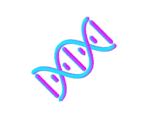 Dna蓬松的图标向量 Fur现代3D生命进化信号被隔离 互联网的概念 流行的载体生物学基因符号网站设计 标志染色体图解 — 图库矢量图片
