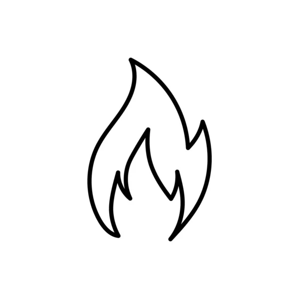 Fire Outline Thin Symbol Dark White Background Logo Editable Creative — Stock Vector