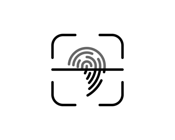Идентификационные Иконы Иконки Процесса Сканирования Отпечатков Пальцев Символы Обнаружения Отпечатков — стоковый вектор