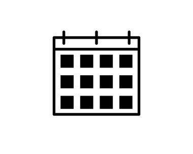 Web sitesi tasarımı, logosu, uygulaması ve UI için gri arkaplanda izole edilmiş bir takvim simgesi. Düzenlenebilir felç. Vektör illüstrasyonu, Bölüm 10.