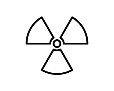 Radyoaktif ikon nükleer sembolü. Uranyum reaktörü radyasyon tehlikesi. Radyoaktif zehirli tehlike işareti tasarımı