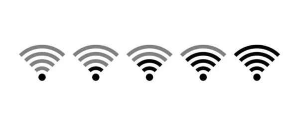 Set Icon Conjunto Diferentes Iconos Inalámbricos Wifi Ilustración Vectorial — Archivo Imágenes Vectoriales