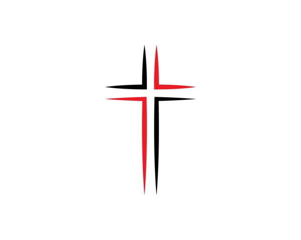 Ikon Kristen Ilustrasi Vektor Berisi Hitam Kristen Simbol Pada Latar - Stok Vektor