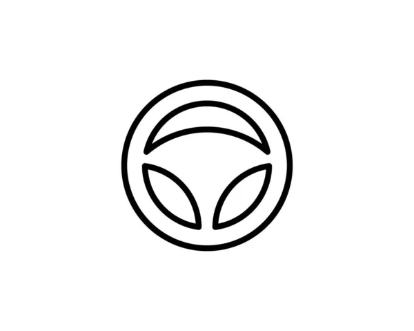 Graue Linie Lenkrad Symbol Isoliert Auf Weißem Hintergrund Auto Rad — Stockvektor