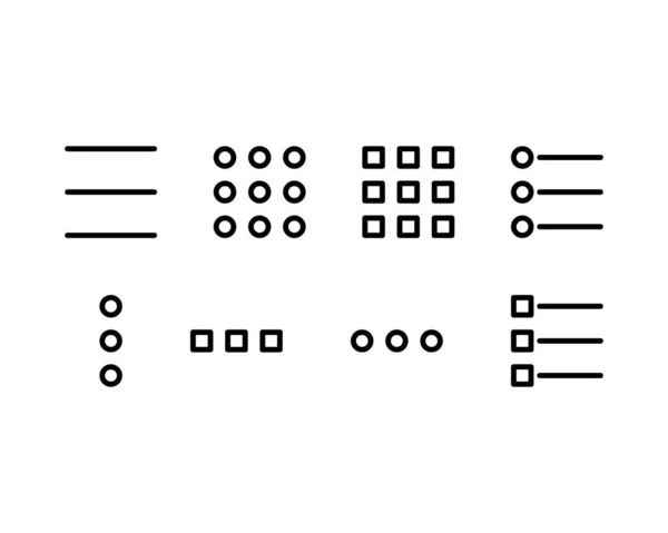 Menu Hamburger Ligne Mince Icônes Ensemble Ensemble Icônes Isolées Sur — Image vectorielle