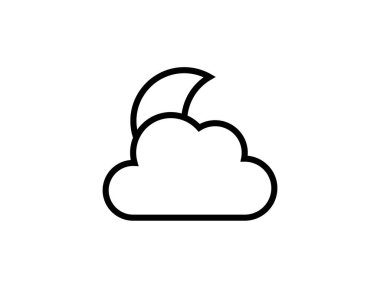 Gri arka planda izole edilmiş modaya uygun düz stil Gece Simgesi. İnternet sitenizin tasarımı, logosu, uygulaması ve UI için gece vakti sembolü. Vektör illüstrasyonu, EPS10