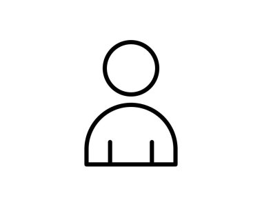 Kullanıcı simgesi simgesi. Kişi sembolü. İnsan avatarı. Beyaz arkaplanda izole edilmiş vektör