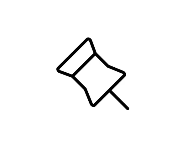 画鋲でラインのシンプルなアイコン ベクトル記号の概要線形スタイル ピクトグラム白で隔離 プッシュピンのシンボル ロゴの図 編集可能なストローク ピクセル完璧なベクトル グラフィック — ストックベクタ