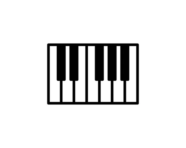 Sette Tasti Pianoforte Tastiera Elettronica Linea Arte Vettoriale Icona Applicazioni — Vettoriale Stock