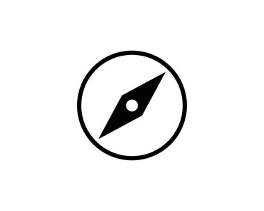 Pusula satırı simgesi, vektör işareti, anahat üzerinde beyaz izole doğrusal stil piktogram. Gezinti simgesi, logo illüstrasyon. Düzenlenebilir kontur.