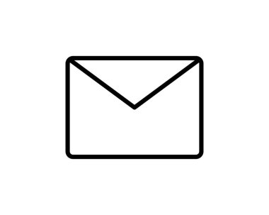 posta simgesi. Basit e-posta vektör simgesi. beyaz arkaplan