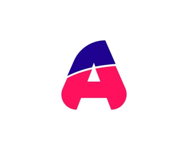 Yaratıcı Harf A logo tasarım vektör şablonu. Arkadaş canlısı komik ABC yazı tipi. Renkli alfabe koleksiyonu. Karakterleri Tiple Logotype sembolleri