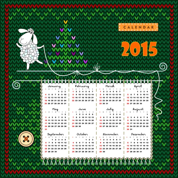 Календар 2015 року Стоковий вектор