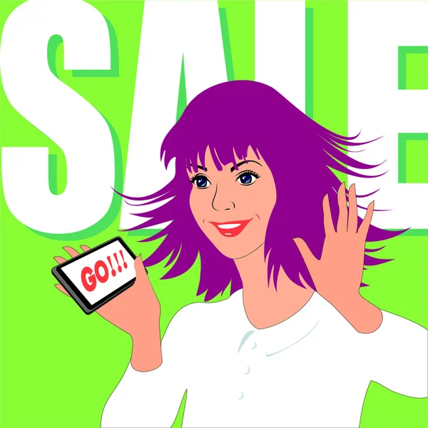 Mujer disfruta de venta Ilustración de stock