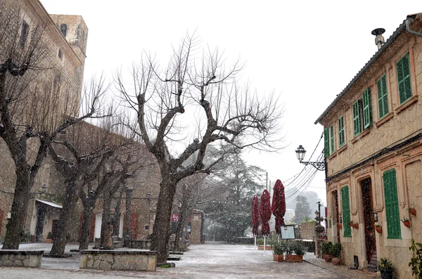 Valldemossa nevado — Fotografia de Stock