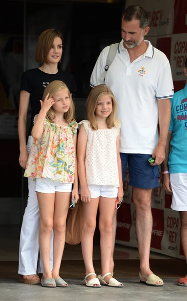 De Spaanse koninklijke familie in Mallorca Stockfoto