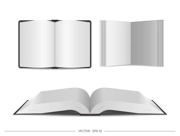 Vektor Set Offener Bücher Isoliert Auf Weißem Hintergrund — Stockvektor