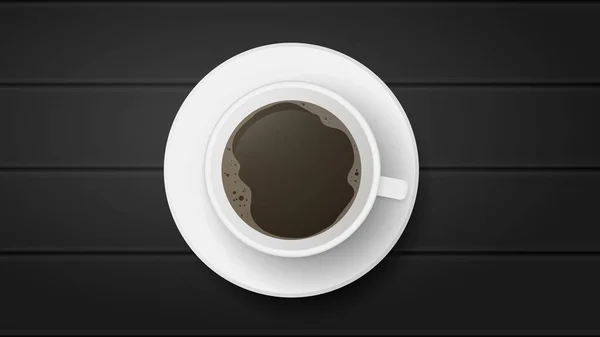 Une Tasse Café Sur Table Tasse Blanche Avec Une Boisson — Image vectorielle