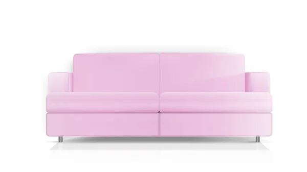 Realistisches Vektor Rosa Sofa Rosa Sofa Isoliert Auf Weißem Hintergrund — Stockvektor