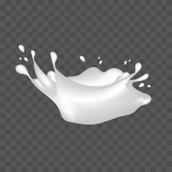 Splashing Milk Vector Realistic White Splashes White Fluid Stock Illustration — Stock Vector