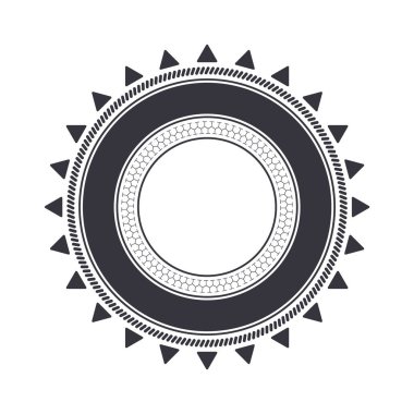 Polinezya tarzı. Yuvarlak dövme. Polinezya. Dövmeler, parmak izleri ve tişörtler için iyi. İzole edilmiş. Vektör.