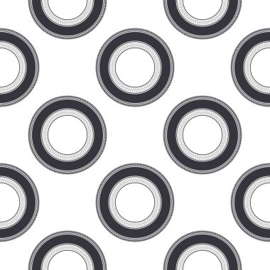 Yuvarlak soyut desenli kusursuz bir desen. Vektör.
