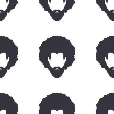 Afro-Amerikalı bir adamla kusursuz bir düzen. Afro peruk, moda kıvırcık Afrikalı siyah saç silueti moda güzellik.