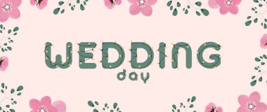 Düğün pankartı. Reklam için poster hazırlayın. Vektör.