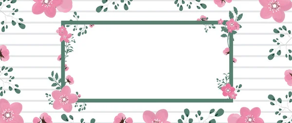 Breiter Hintergrund Mit Blumen Und Blättern Gut Für Eine Postkarte — Stockvektor