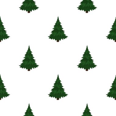 Yeşil ağaçlı örnek desen. Paket kağıdı, baskılar ve kitaplar için uygun. Vektör.
