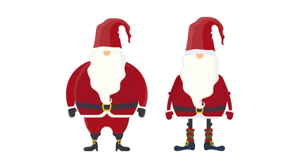 Kerstpakket Kerstman Claus Oude Man Met Witte Baard Rode Kleren — Stockvector